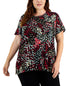Alfani Plus Size Short Sleeve Top